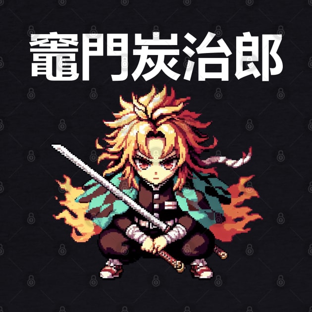 tanjiro kamado pixel art by Ngab Dur Podcast